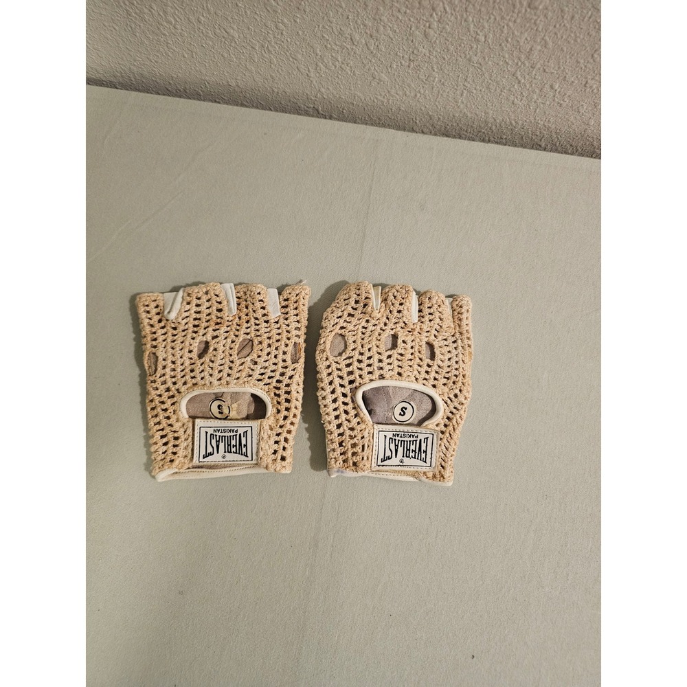 Everlast Size Small Crochet Leather Weightlifting Gloves Vintage Style